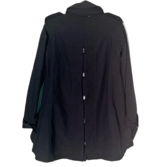 All Saints Trench Coat Black Mabli Mac Wool Jacket - Good Used Condition Size 6 - Picture 3 of 9